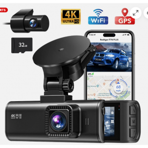 eBay 翻新 REDTIGER 4K 行车记录仪 前后双摄像头 WIFI&GPS 带 32GB SD 卡