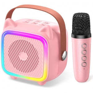 SXH Mini Karaoke Machine for Kids Portable Karaoke Machine with Bluetooth Wireless Microphones