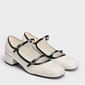 Charles & Keith 漆皮撞色双带玛丽珍鞋