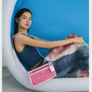 Charles & Keith 透明网眼单肩包