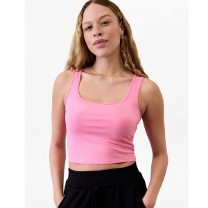 Athleta Signature 罗纹方领短款运动背心