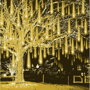 Weepong Christmas Lights Outdoor Falling Rain Meteor Shower Lights 12 inch 8 Tube 192 LED