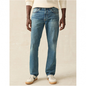 Faherty 有机棉修身直筒牛仔裤