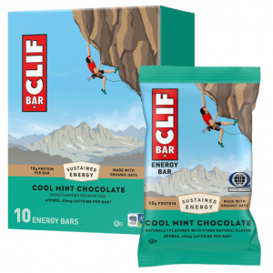 CLIF BAR - Cool Mint Chocolate with Caffeine - Made with Organic Oats - Energy Bars - Non-GMO - Pl