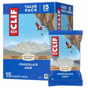 CLIF BAR - Protein Bars - Chocolate Chip - Made with Organic Oats - Energy Bars - Non-GMO - (15 Pa