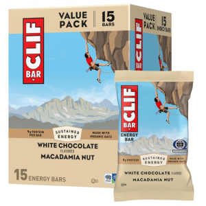 CLIF BAR - White Chocolate Macadamia Nut Flavor - Made with Organic Oats - Energy Bars - Non-GMO -