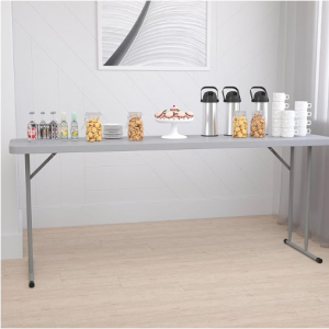 Flash Furniture Kathryn Commercial Grade 6-Foot Gray Plastic Folding Training Table @ Amazon