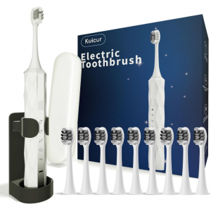 Kuicur Diamond Style - Electric Toothbrush, 10 Brush Heads & Travel Case @ Amazon