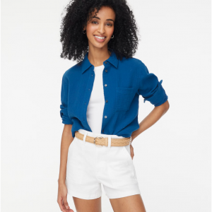 J.Crew 双层纱布纽扣衬衫