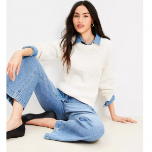 LOFT 罗纹宽松袖毛衣