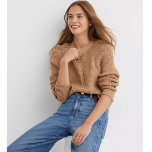 LOFT 罗纹麻花毛衣