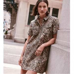 LOFT 豹纹迷你口袋连衣裙