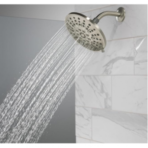 Delta Faucet 4-Setting Shower Head, Brushed Nickel Shower Head, 1.75 GPM Flow Rate Shower Head