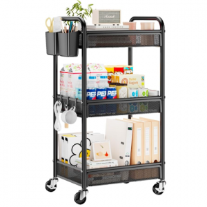 YASONIC 3 Tier Rolling Cart – Metal Utility Storage Cart with Wheels @ Amazon