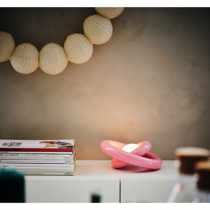 STRÅLA LED decorative table lamp, plastic/battery operated pink