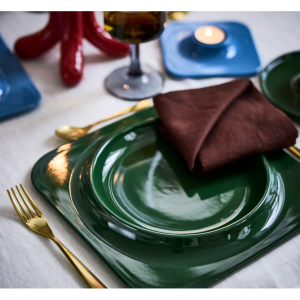 VINTERFINT Plate, dark green, 10 ½x10 ½ "