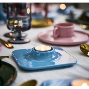 VINTERFINT Tealight holder, light blue, 1 "