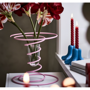 VINTERFINT 花瓶，粉色，12 ¼ 英寸