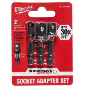 Milwaukee 1/4"套筒转接头3件套 @ Amazon