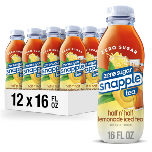 Snapple Zero Sugar Half 'n Half Tea, 16 fl oz recycled plastic bottle, Pack of 12 @ Amazon