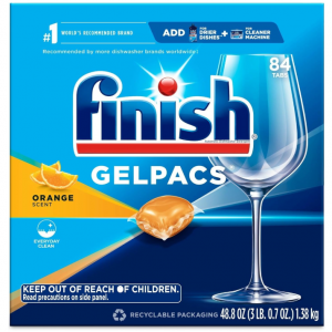 Finish Gelpacs Dishwasher Detergent, Orange Scent, 84 Count @ Amazon