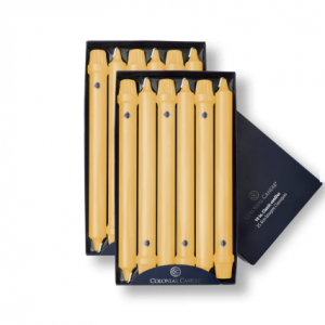 10英寸柠檬酒经典晚餐蜡烛，12支装