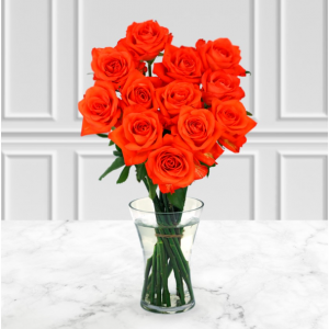 12 Orange Roses