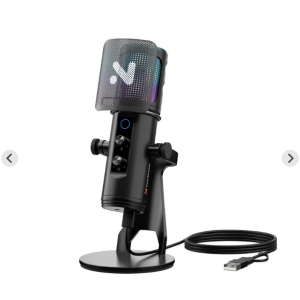 适用于 PC 的 USB 麦克风 | 带降噪和桌面支架的电容麦克风