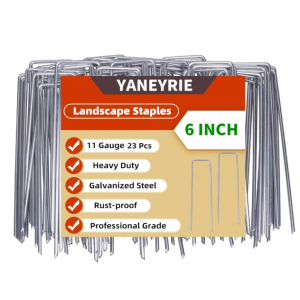 YANEYRIE 6 Inch 23 Pcs Hot-dip Galvanized U-Shaped Garden Stakes, Landscape Staples @ Amazon