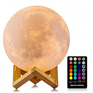 LOGROTATE Moon Lamp, 16 Colors LED Night Light, Room Decor (Diameter 4.8 INCH) @ Amazon