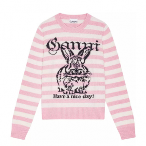 Ganni Bunny 羊毛圆领套头衫