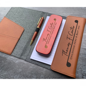 Personalized Leather Padfolio with Refillable Notepad @ EngraveToRemember