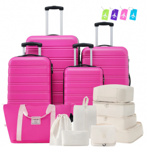 streamdale 4件套轻质硬壳行李箱套装,带 TSA 锁