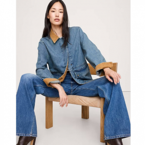 Banana Republic 灯芯绒领牛仔工装大衣