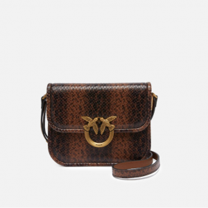 PINKO Reptile print Love Bag square shoulder bag