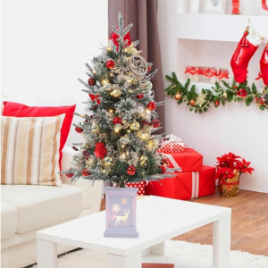 GAOMON 3 Ft Pre-Lit Christmas Tree, Artificial Christmas Trees with Lighting @ Amazon