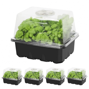 MIXC Seed Starter Kit with Grow Light, 4 Pack, Black @ Amazon