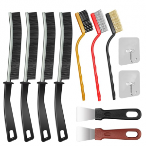 Jeoronuly Hard Bristle Crevice Cleaning Brush, 11 Pcs Multifunctional Gap Cleaning Brush Tool Kits