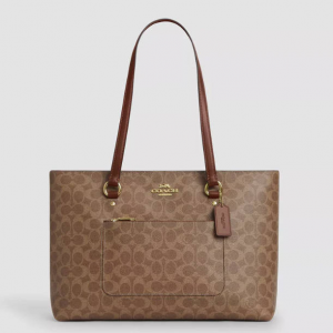 Coach Outlet station tote bag in signature canvas