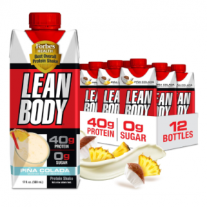 Lean Body 蛋白奶昔 菠萝椰香味 40克蛋白 17oz 12瓶装 @ Amazon