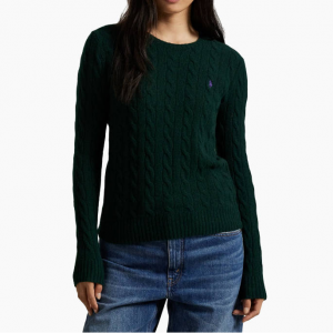 Polo Ralph Lauren Cable-Knit Wool-Cashmere Crewneck Sweater