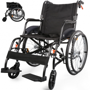 Wheelchairs for Adults, WHLICKS 2025 Premium Comfortable Transport Wheelchair Lightweight Foldable