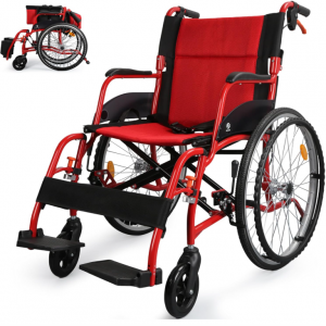 WHLICKS 2025 Premium Comfortable Transport Wheelchair Lightweight Foldable,25lb Portable Transfer