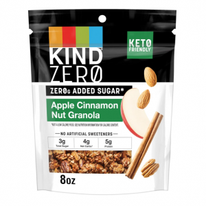 KIND Zero Added Sugar Keto Granola, Apple Cinnamon Nut, 5g Protein, 1 Count @ Amazon