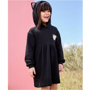 Hanna Andersson Halloween Long Sleeve French Terry Cat Dress