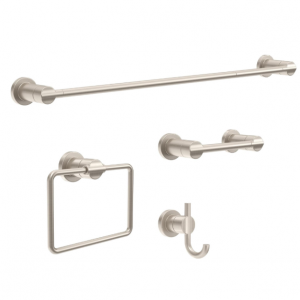 DELTA FAUCET NIC64-DN Nicoli 4-Piece Bath Hardware Set 18 to 24 in. Towel Bar, Toilet Paper Holder