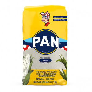 P.A.N. White Corn Meal Pre-cooked Gluten Free and Kosher Flour for Arepas (2 lb 3.27 Oz) @ Amazon