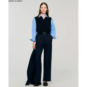 Rhinestone striped trousers