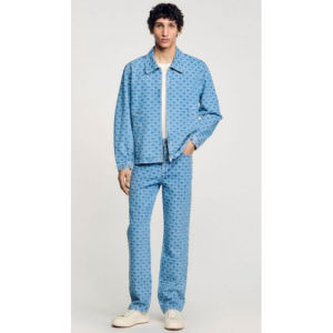 方形十字牛仔夹克