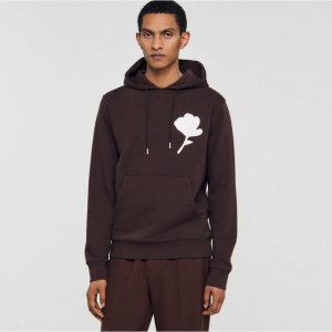 Sandro Hooded flower patch sweatshirt